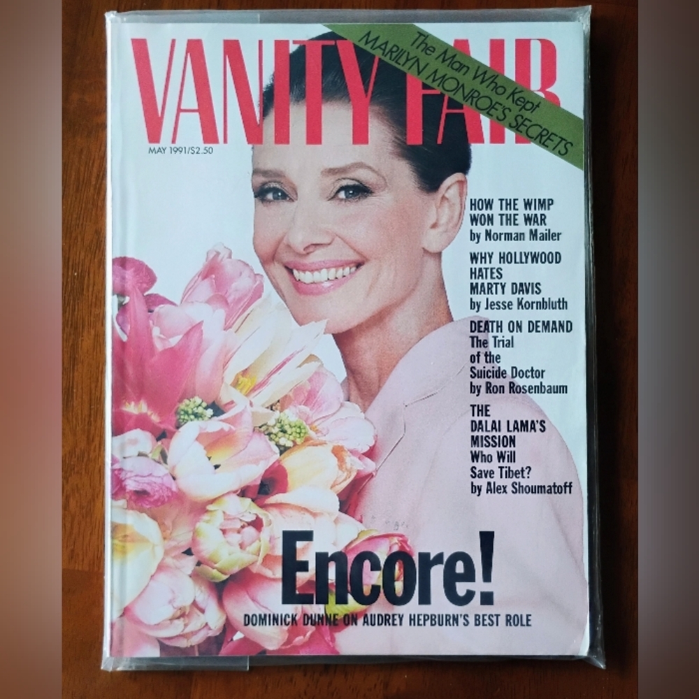 Vanity Fair Magazine May 1991 Audrey Hepburn Cover Archival Storage